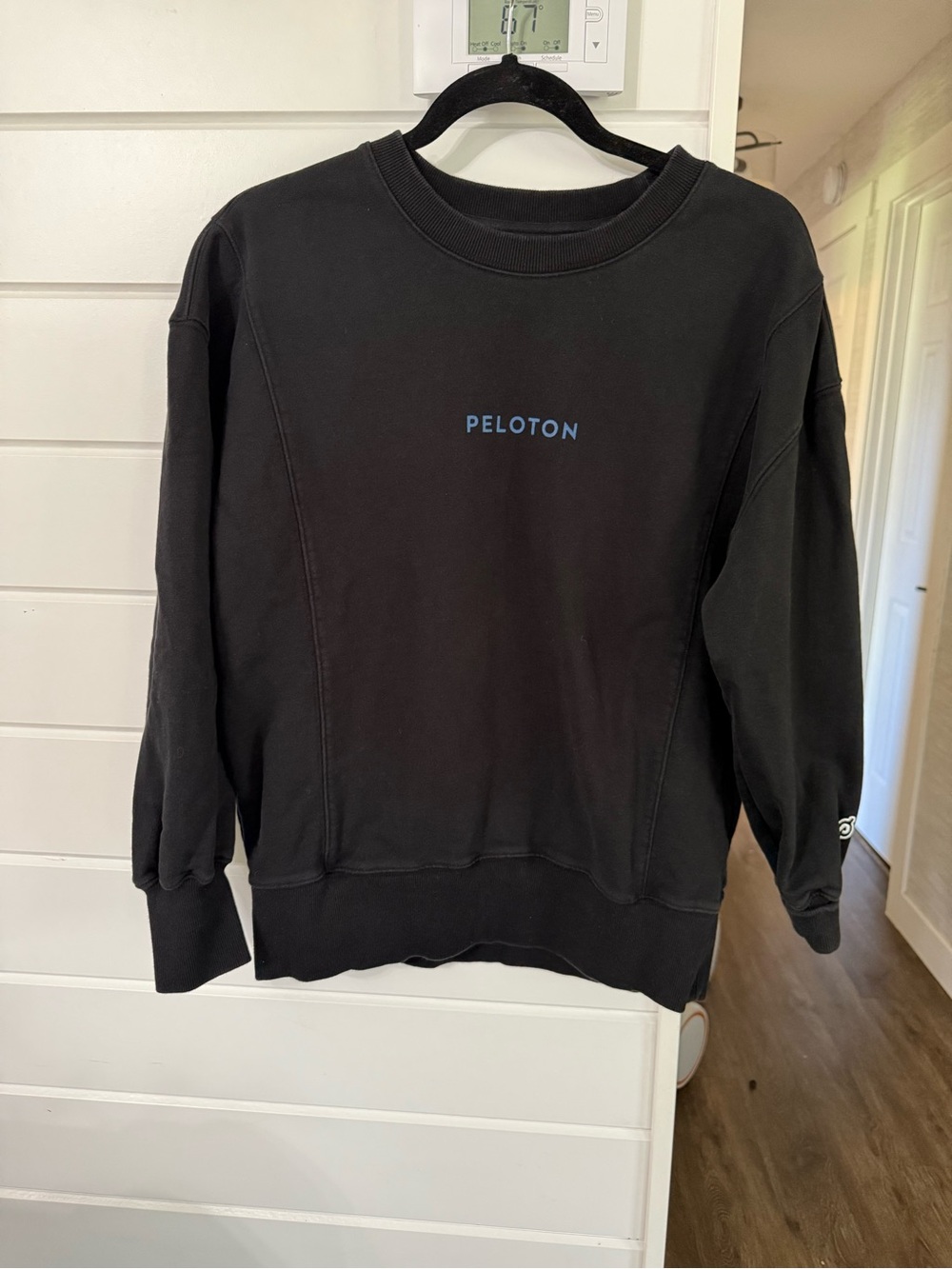 Peloton Men's Cotton Crew Neck Logo Pullover Sweatshirt
